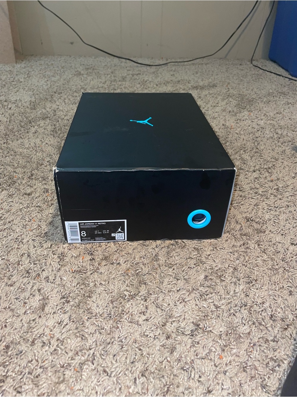 Jordan 11 Retro Black with Blue Jumpman - Picture 2 of 6
